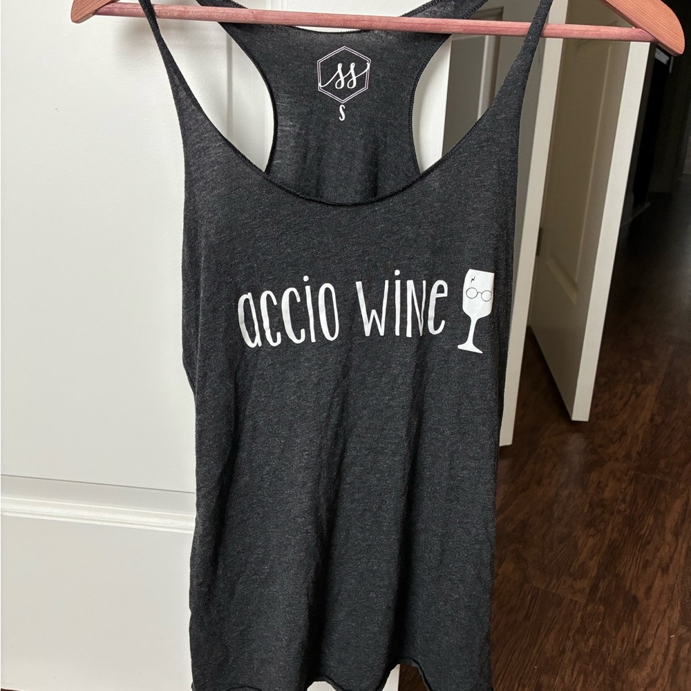 Dark Gray Harry Potter Accio Wine Tank Top